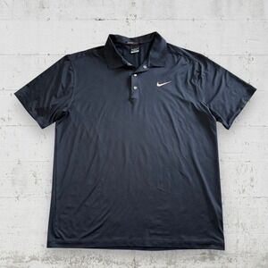 Nike Tiger Woods Collection TW Dri Fit Black Mens Sz L Polo Shirt 457991-010